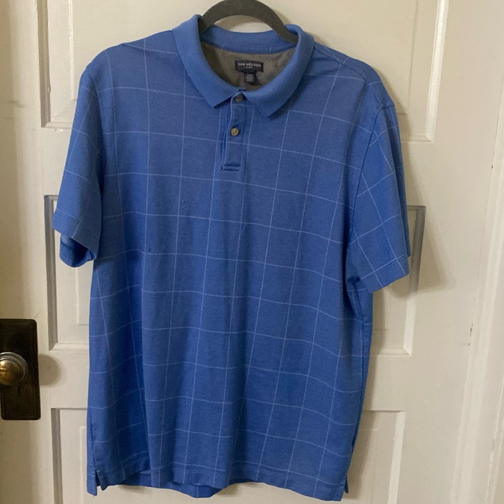 Van Heusen Blue Grid Polo Shirt
